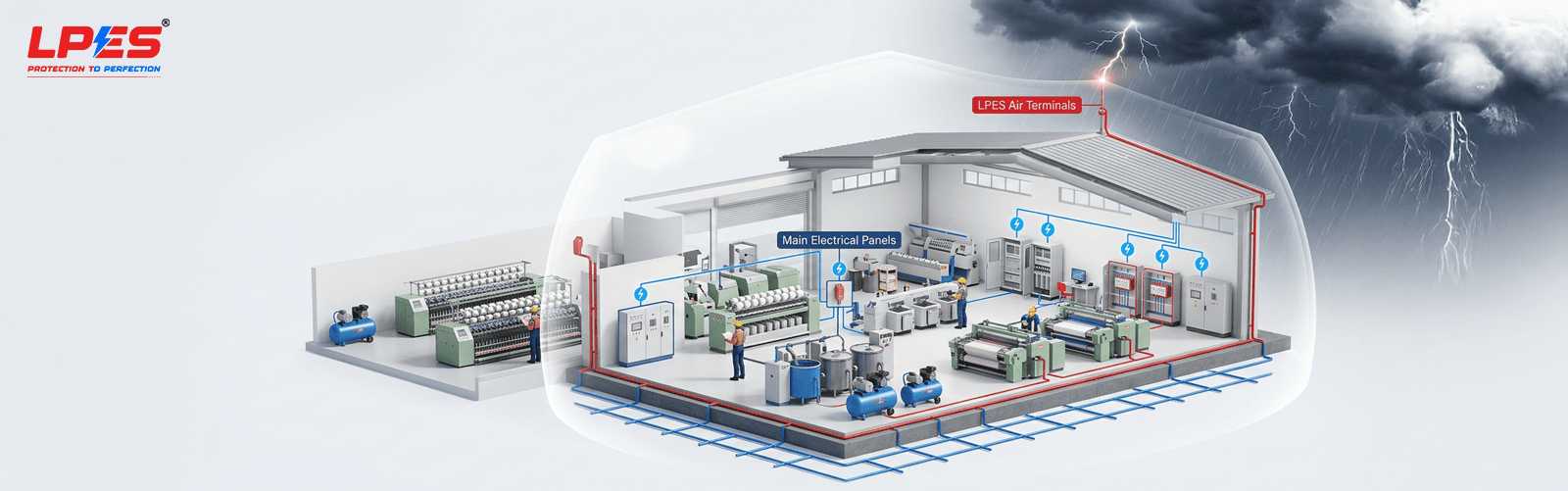 Lightning Protection for Textile Manufacturing Plants  
