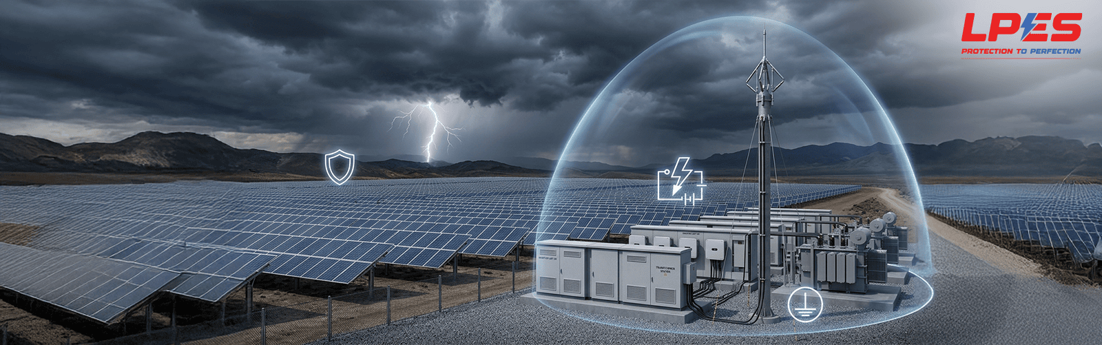 Lightning Protection for Solar Power Plants