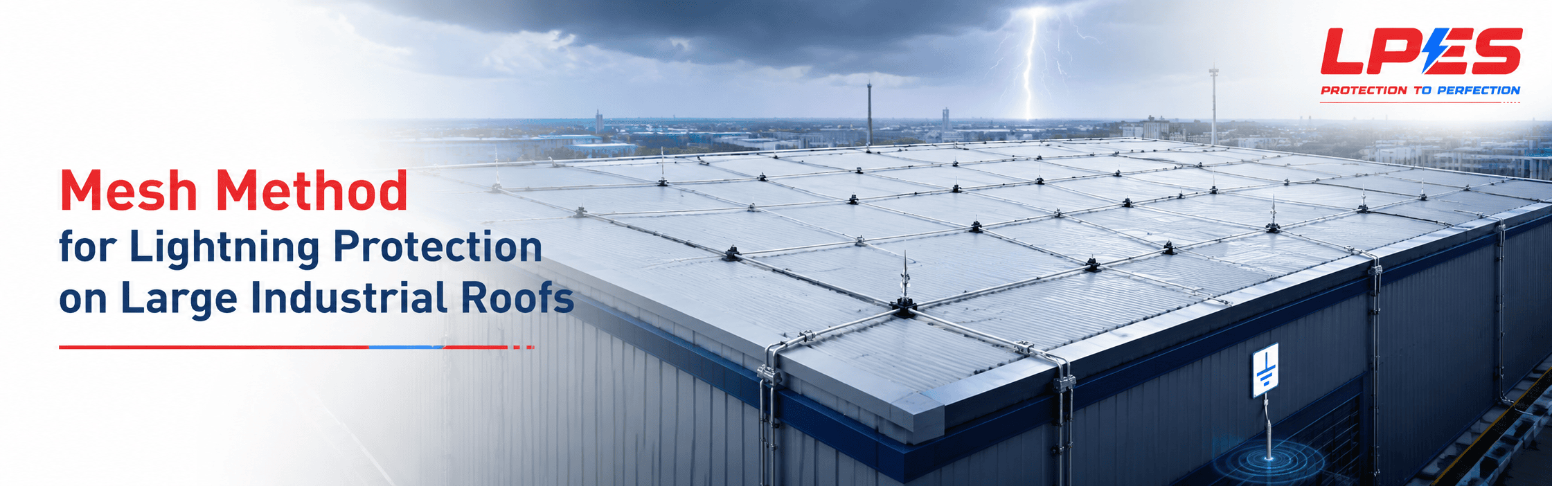 Mesh Method for Lightning Protection on Large Industrial Roofs