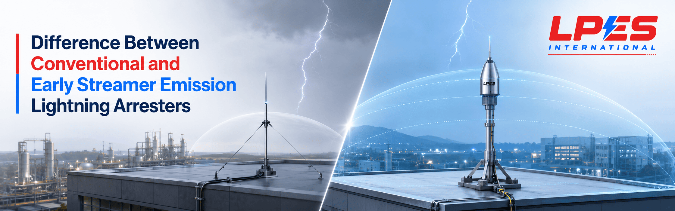 Difference Between Conventional and Early Streamer Emission Lightning Arrester's